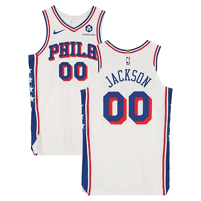 Reggie Jackson Philadelphia 76ers Player-Issued #00 White Nike Jersey from the 2024-25 NBA Season - Size 48+4
