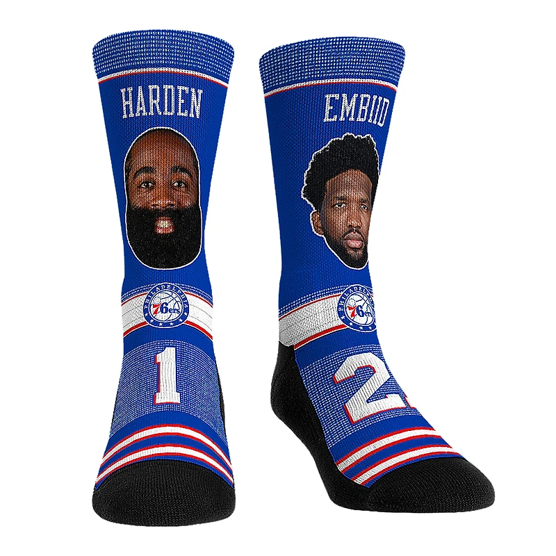 Chaussettes Rock Em James Harden et Joel Embiid Philadelphia 76ers Teammates Player Crew