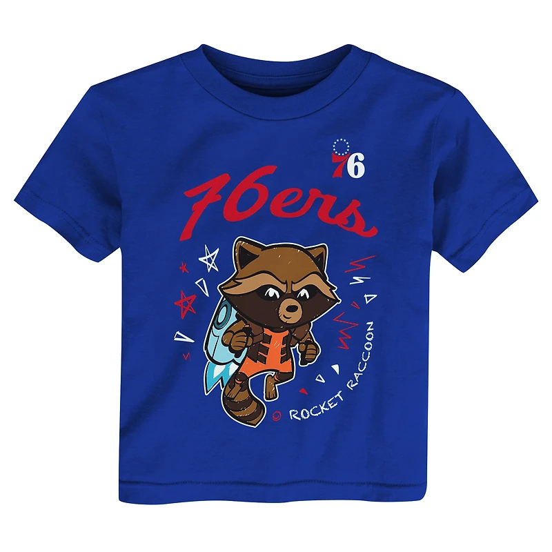 Toddler Heather Gray Philadelphia 76ers Two-Piece Guardians Of The Galaxy T-Shirt Set