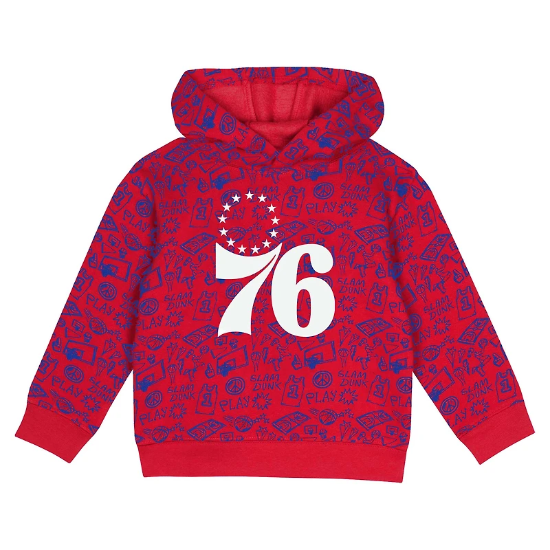 Toddler  Red Philadelphia 76ers Give and Go Pullover Hoodie Sweatpants Set
