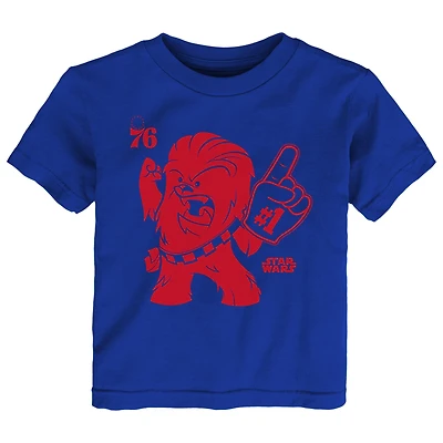 Toddler Royal Philadelphia 76ers Star Wars Chewie #1 Fan T-Shirt