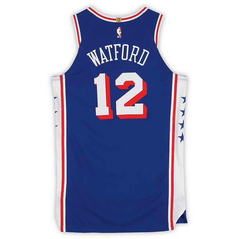 Maillot Nike bleu royal porté par Trendon Watford (Philadelphia 76ers) lors du match contre les Cleveland Cavaliers le 9 mars 2026 - Taille 50+6
