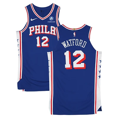 Maillot Nike bleu royal porté par Trendon Watford (Philadelphia 76ers) lors du match contre les Cleveland Cavaliers le 9 mars 2026 - Taille 50+6