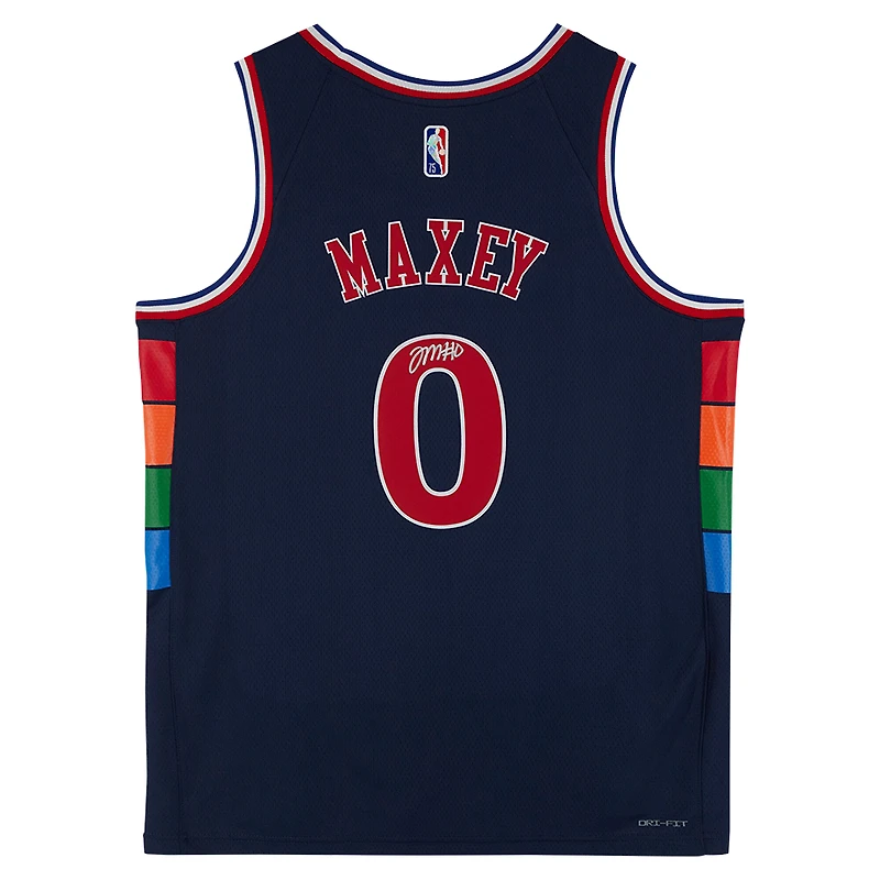 Tyrese Maxey Black Philadelphia 76ers Autographed 2021/22 Nike Mixtape Swingman Jersey