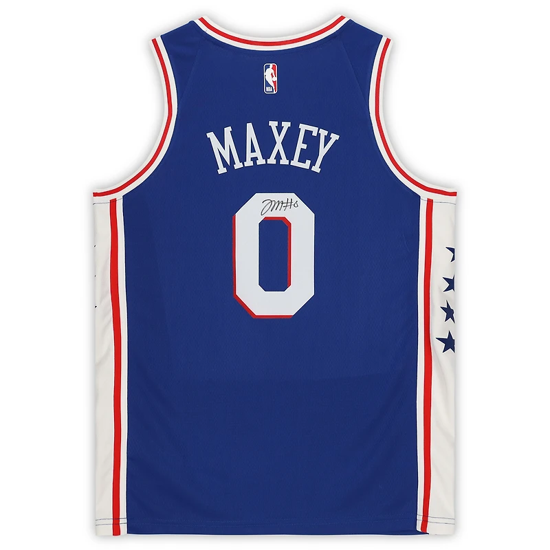 Tyrese Maxey Navy Philadelphia 76ers Autographed Nike 2022 Mixtape Swingman Jersey