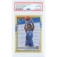Carte de recrue Tyrese Maxey Philadelphia 76ers 2020-21 Panini Donruss Optic Gold Wave Prizm n° 171 authentifiée PSA 10