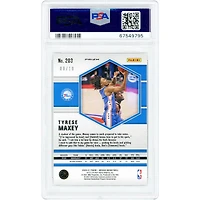 Carte recrue Tyrese Maxey Philadelphia 76ers 2020-21 Panini Mosaic Fast Break Gold Prizm n° 203, authentifiée PSA 9, niveau 8/10