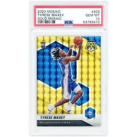 Tyrese Maxey Philadelphia 76ers 2020-21 Panini Mosaic Gold Mosaic Prizm #203 #7/10 PSA Authenticated 10 Rookie Card
