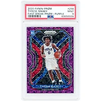 Tyrese Maxey Philadelphia 76ers 2020-21 Panini Prizm Fast Break Purple Prizm #256 #44/75 PSA Authenticated 9 Rookie Card