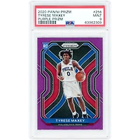 Tyrese Maxey Philadelphia 76ers 2020-21 Panini Prizm Purple Prizm #256 #91/99 PSA Authenticated 9 Rookie Card
