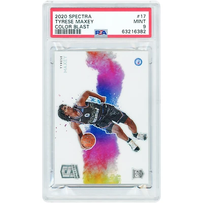 Tyrese Maxey Philadelphia 76ers 2020-21 Panini Spectra Color Blast #17 PSA Authenticated 9 Rookie Card