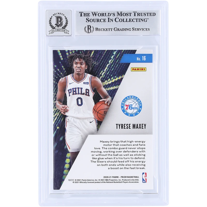 Tyrese Maxey Philadelphia 76ers Autographed 2020-21 Panini Prizm Instant Impact #16 Beckett Fanatics Witnessed Authenticated 10 Rookie Card 
