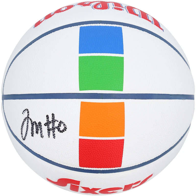 Tyrese Maxey Philadelphia 76ers Autographed 2024-25 Wilson City Edition Collector Basketball