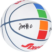 Ballon de basket-ball de collection Wilson City Edition 2024-25 autographié par Tyrese Maxey des Philadelphia 76ers avec inscription « Mad Max »
