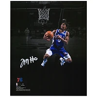 Tyrese Maxey Philadelphia 76ers Autographed 8" x 10" Layup in Royal Jersey Photograph