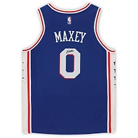Maillot Nike Swingman dédicacé bleu Icon des Philadelphia 76ers par Tyrese Maxey