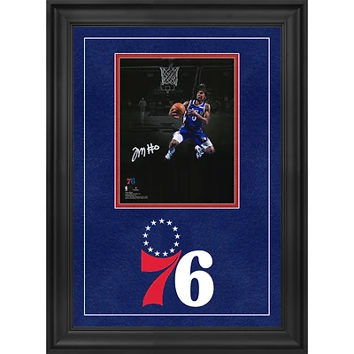 Tyrese Maxey Philadelphia 76ers Autographed Deluxe Framed 8" x 10" Lay Up In Blue Photograph