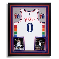 Tyrese Maxey Philadelphia 76ers Autographed Deluxe Framed White Nike 2024-25 City Edition Swingman Jersey
