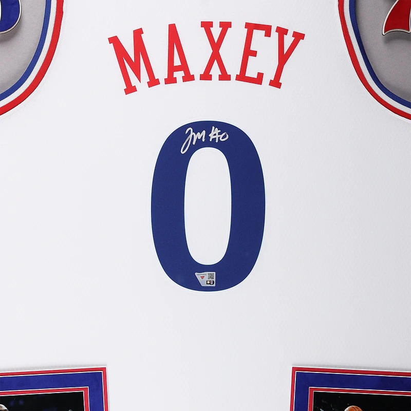 Maillot Nike Swingman City Edition 2024-25 blanc dédicacé par Tyrese Maxey des Philadelphia 76ers