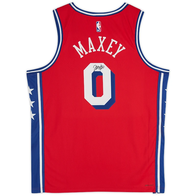 Tyrese Maxey Philadelphia 76ers Autographed Jordan Brand Red 2022-23 Statement Edition Swingman Jersey