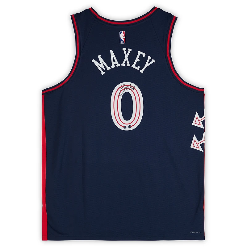 Tyrese Maxey Philadelphia 76ers Autographed Nike Navy 2023-24 City Edition Swingman Jersey