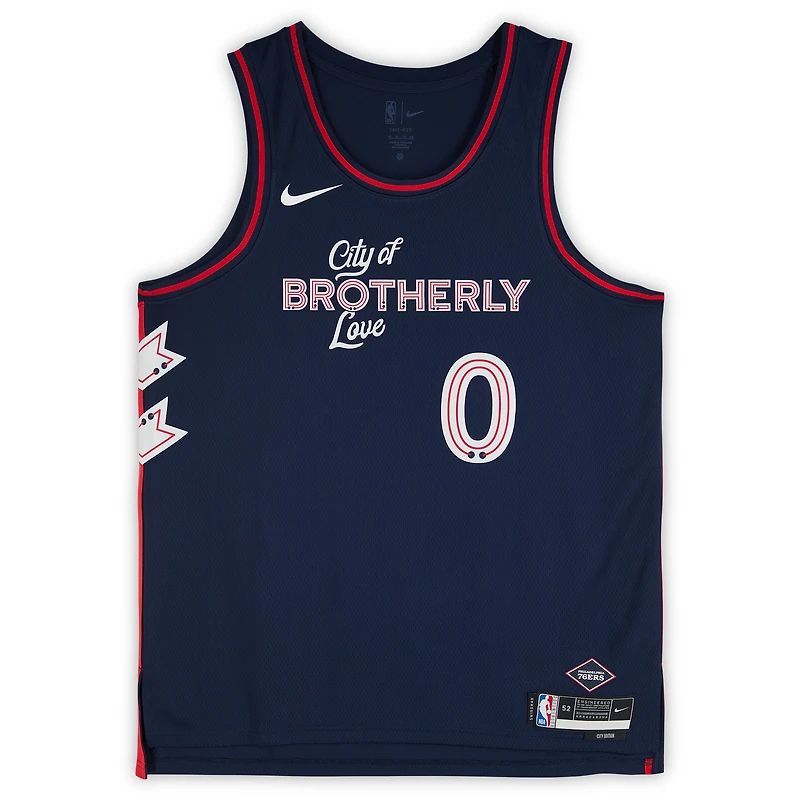 Tyrese Maxey Philadelphia 76ers Autographed Nike Navy 2023-24 City Edition Swingman Jersey