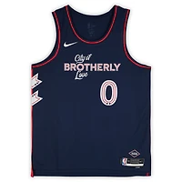 Tyrese Maxey Philadelphia 76ers Autographed Nike Navy 2023-24 City Edition Swingman Jersey