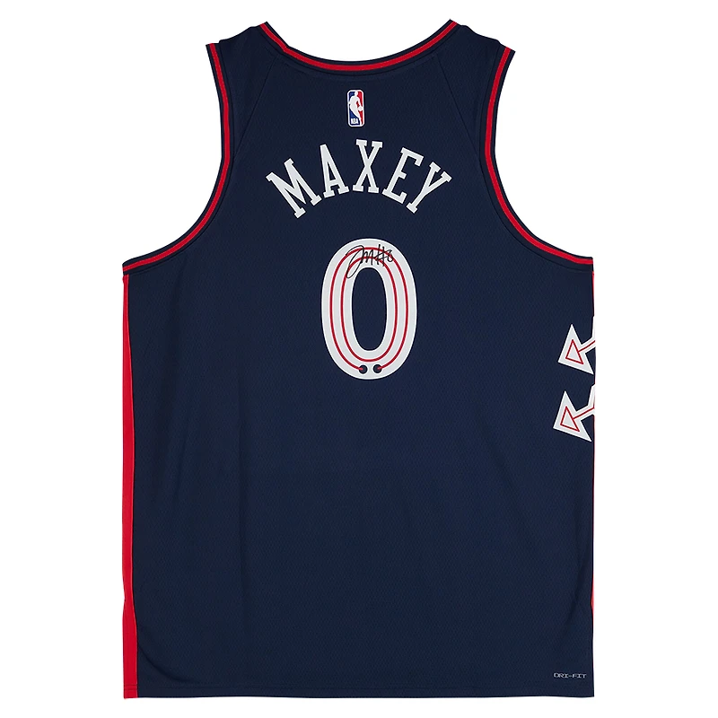 Tyrese Maxey Philadelphia 76ers Autographed Nike Navy 2023-24 City Edition Swingman Jersey