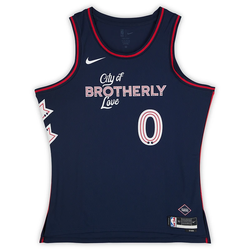 Tyrese Maxey Philadelphia 76ers Autographed Nike Navy 2023-24 City Edition Swingman Jersey