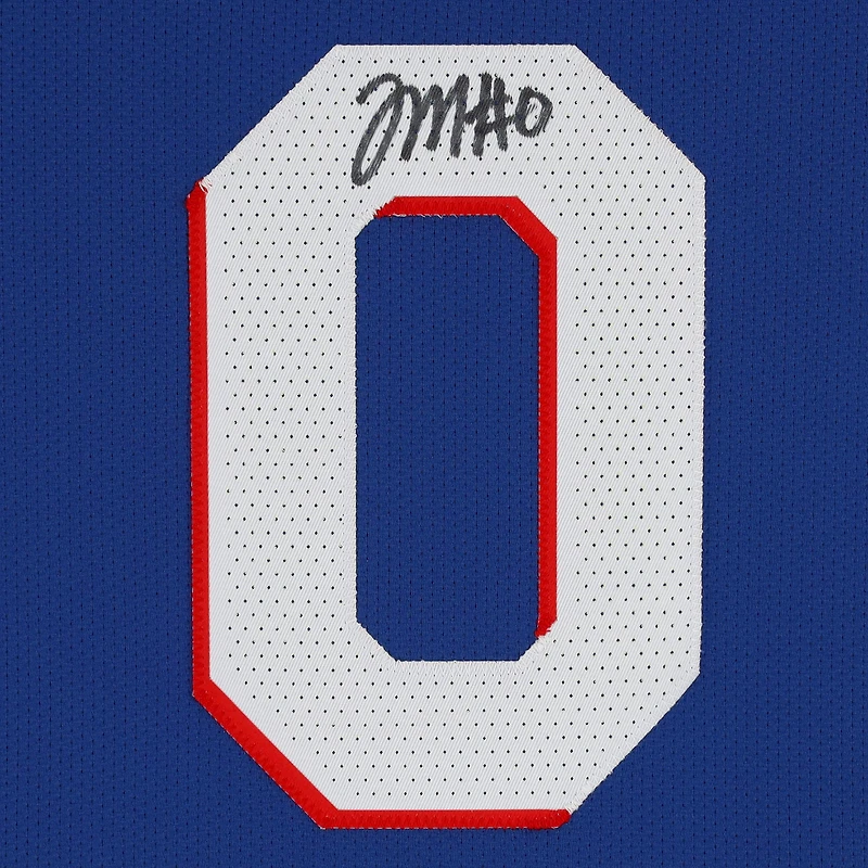 Maillot authentique Nike Icon bleu roi avec écusson, signé par Tyrese Maxey des Philadelphia 76ers (saison 2020-2021).