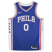 Tyrese Maxey Philadelphia 76ers Autographed Royal Nike Icon Edition Swingman Jersey with "Mad Max" Inscription