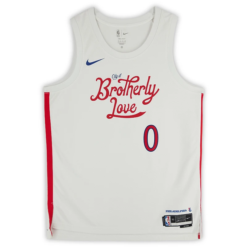Tyrese Maxey Philadelphia 76ers Autographed White Nike 2022-23 City Edition Swingman Jersey