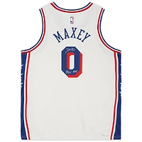 Tyrese Maxey Philadelphia 76ers Autographed White Nike Association Swingman Jersey with "Mad Max" Inscription