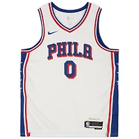 Tyrese Maxey Philadelphia 76ers Autographed White Nike Association Swingman Jersey with "Mad Max" Inscription
