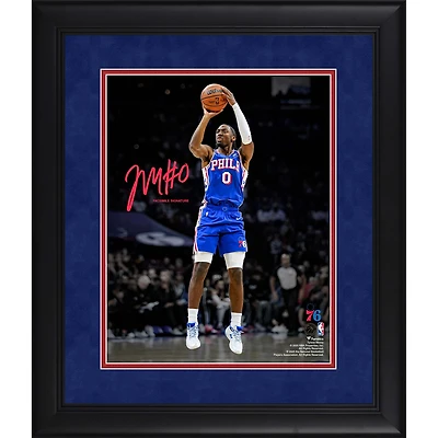 Tyrese Maxey Philadelphia 76ers Facsimile Signature Framed 11" x 14" Spotlight Photograph