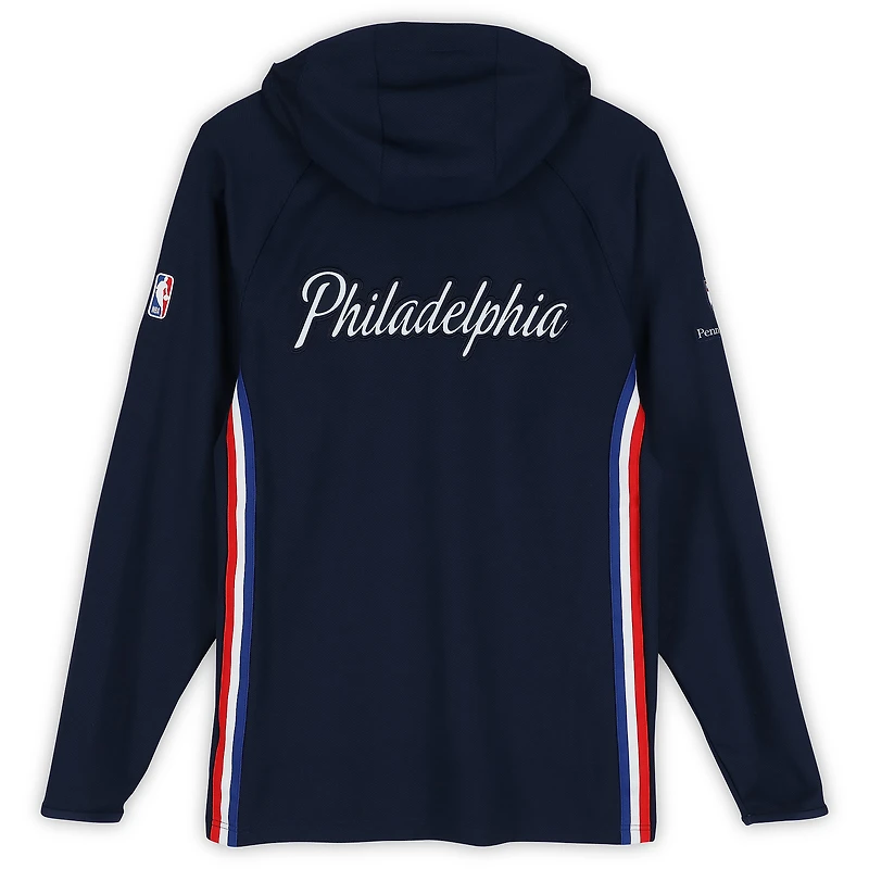 Sweat à capuche Nike City Edition bleu marine porté par Tyrese Maxey (Philadelphia 76ers) lors de la saison NBA 2025-2026 - Taille L