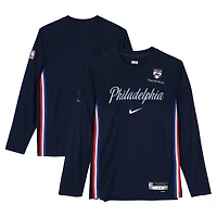 Maillot à manches longues Nike City bleu marine porté par Tyrese Maxey (Philadelphia 76ers) lors de la saison NBA 2025-2026 - Taille L