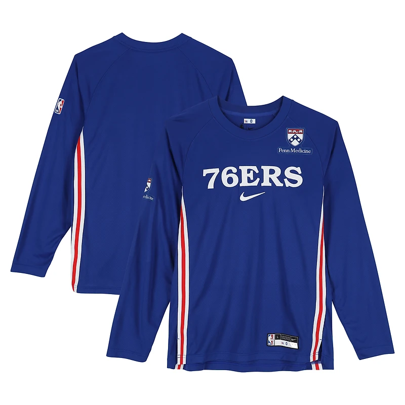 Maillot manches longues Nike bleu roi porté par Tyrese Maxey (Philadelphia 76ers) lors de la saison NBA 2025-2026 - Taille L