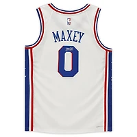 Maillot Nike Swingman 2020-21 Association Edition autographié par Tyrese Maxey White des Philadelphia 76ers
