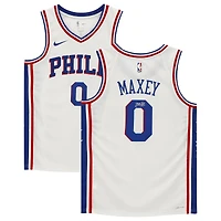 Tyrese Maxey White Philadelphia 76ers Autographed Nike 2020-21 Association Edition Swingman Jersey