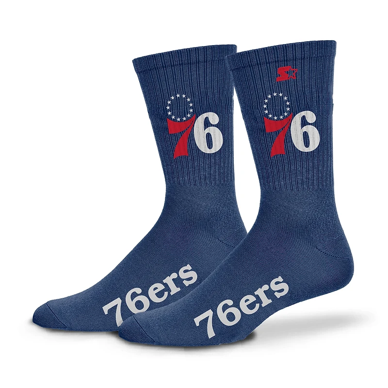Unisex Starter  Royal Philadelphia 76ers Satin Crew Socks