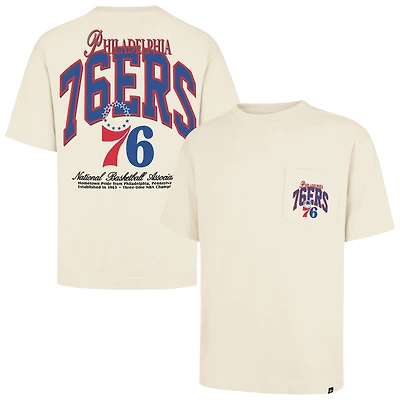 Unisex '47 Cream Philadelphia 76ers Crossover Collection Foundation Pocket T-Shirt