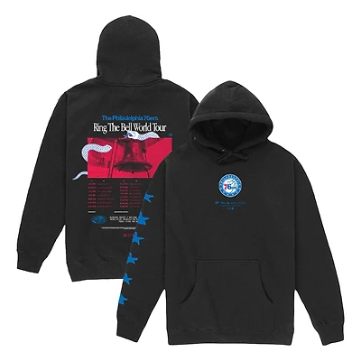 Sweat à capuche unisexe Bleacher Report x Mitchell & Ness Black Philadelphia 76ers World Tour