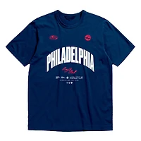 Unisex Bleacher Report x Mitchell & Ness Navy Philadelphia 76ers World Tour T-Shirt