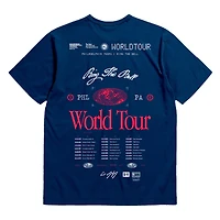 Unisex Bleacher Report x Mitchell & Ness Navy Philadelphia 76ers World Tour T-Shirt