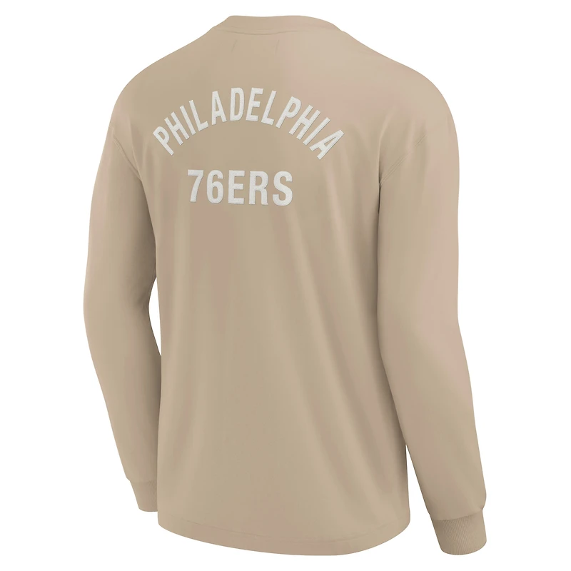 Unisex Fanatics Khaki Philadelphia 76ers Elements Super Soft Long Sleeve T-Shirt