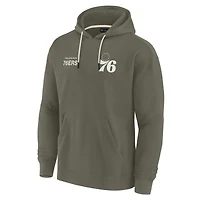 Sweat à capuche unisexe Fanatics Olive Philadelphia 76ers Elements en polaire super douce
