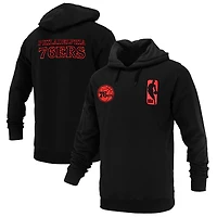 Sweat à capuche unisexe FISLL noir Philadelphia 76ers Logoman Shadow Collection