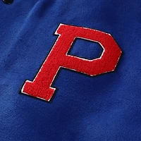 Veste universitaire unisexe FISLL bleue/crème Philadelphia 76ers à boutons-pression