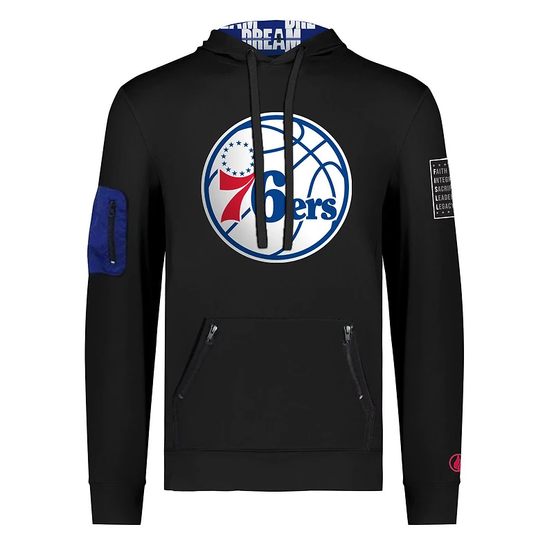 Sweat à capuche unisexe FISLL x Black History Collection noir Philadelphia 76ers